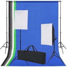Fotostudio Set Met 5 Gekleurde Achtergronden & 2 Softboxen