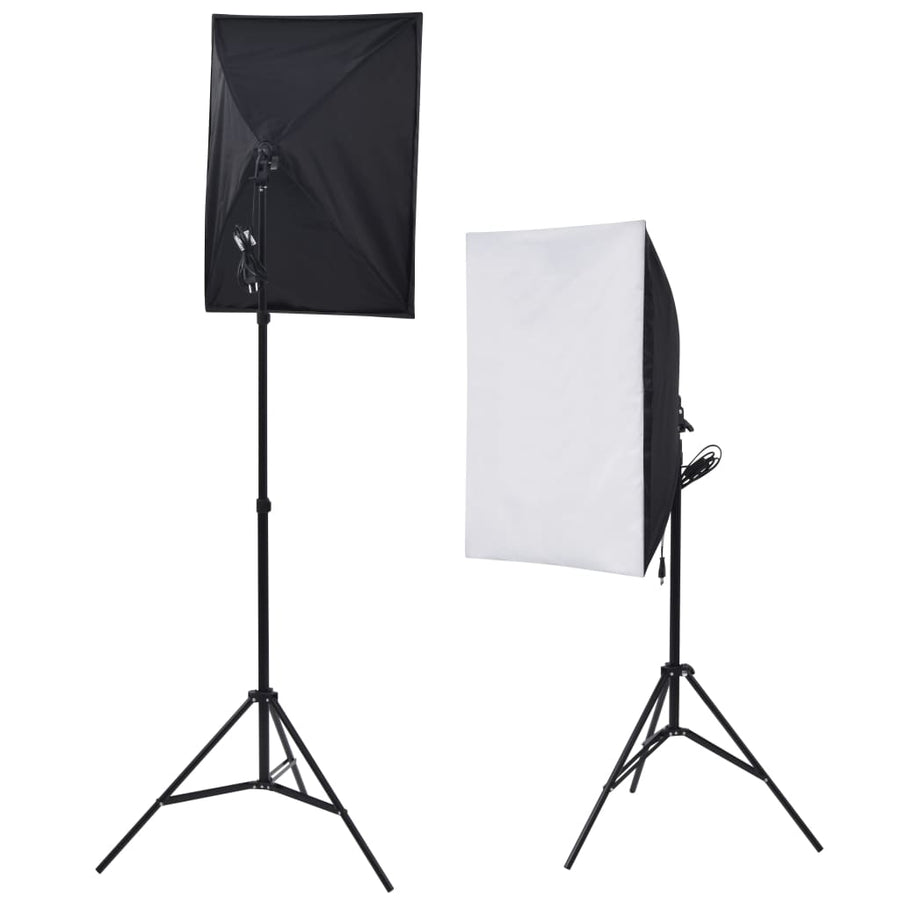 Fotostudio Set Met 5 Gekleurde Achtergronden & 2 Softboxen