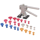 Dent removal kit with dent puller, 24-piece, stainless steel