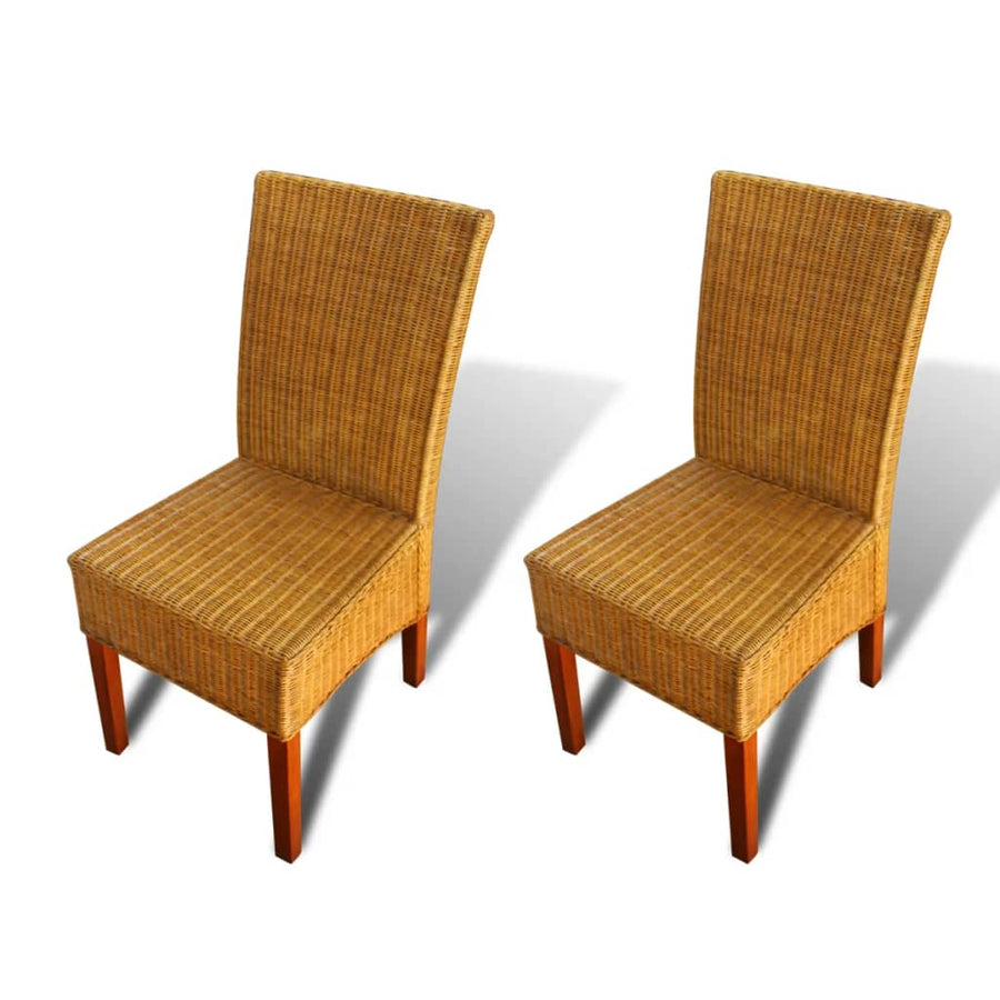 Eetkamerstoelen Natuurlijk Rattan Bruin 2