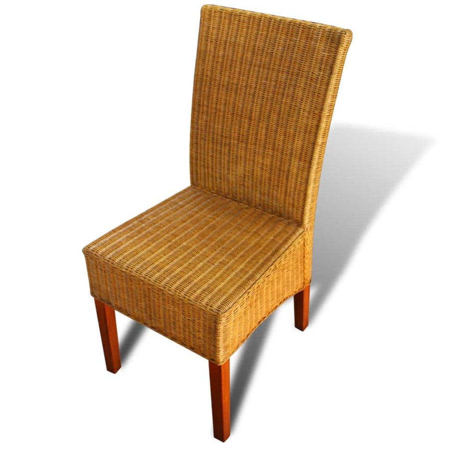Eetkamerstoelen Natuurlijk Rattan Bruin 2