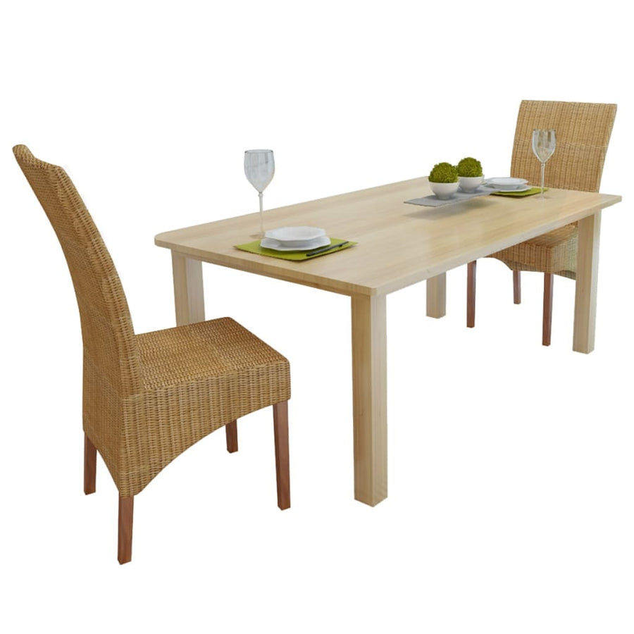 Eetkamerstoelen Natuurlijk Rattan Bruin 2