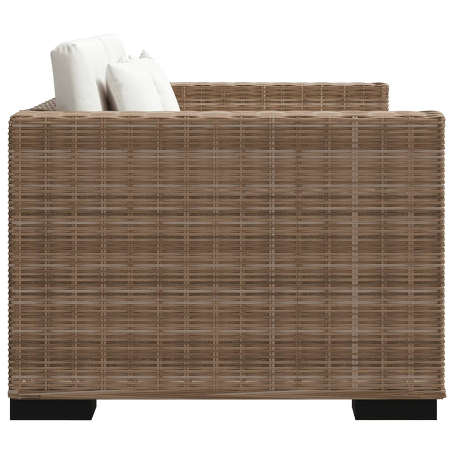 3-Zits Bankstel Set Rattan 8-Delig Bruin Driezitsbank