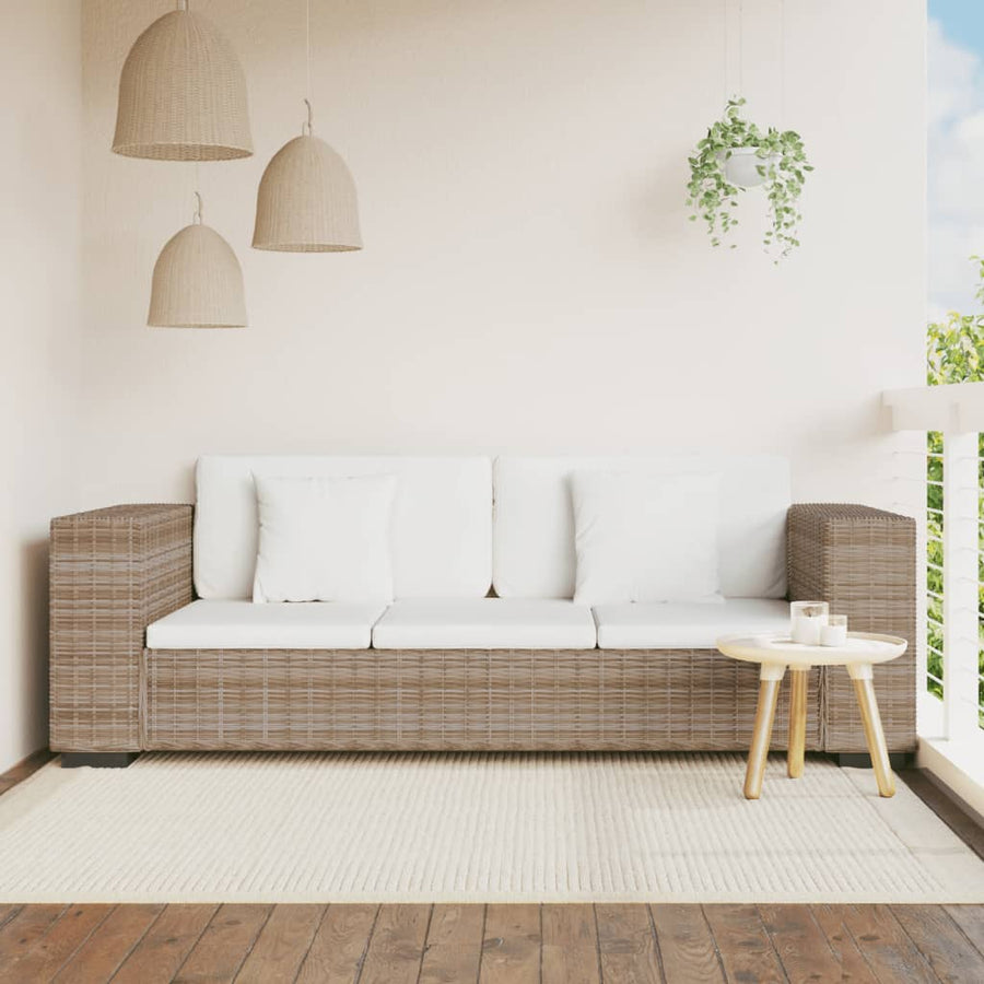 3-Zits Bankstel Set Rattan 8-Delig Bruin Driezitsbank