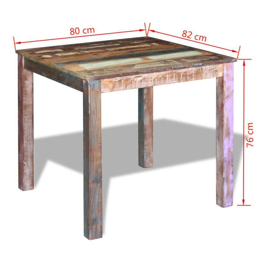 Eettafel 80X82X76 Cm Massief Gerecycled Hout 80 x 82 x 76 cm