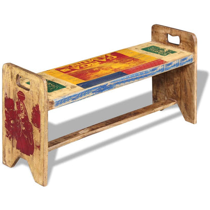 Bank 100X30X50 Cm Massief Gerecycled Hout
