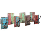Coat rack with 7 hooks solid recycled wood