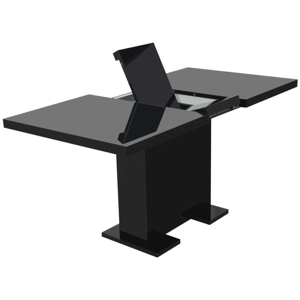 Eettafel Uitschuifbaar Hoogglans zwart