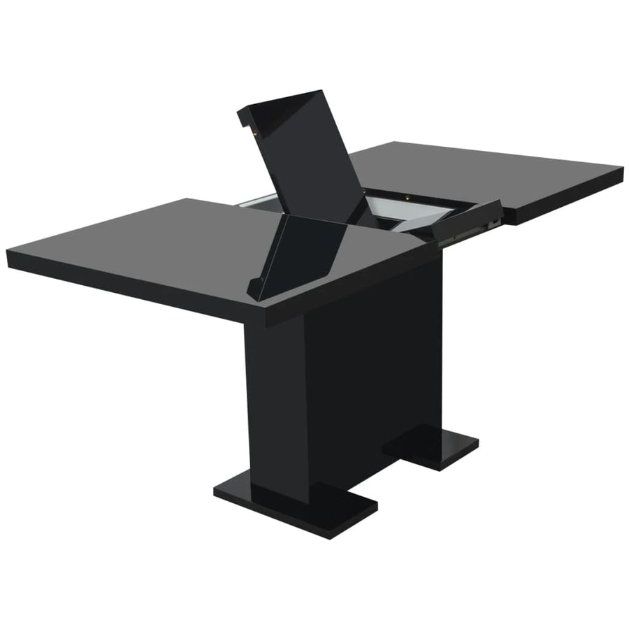 Eettafel Uitschuifbaar Hoogglans zwart