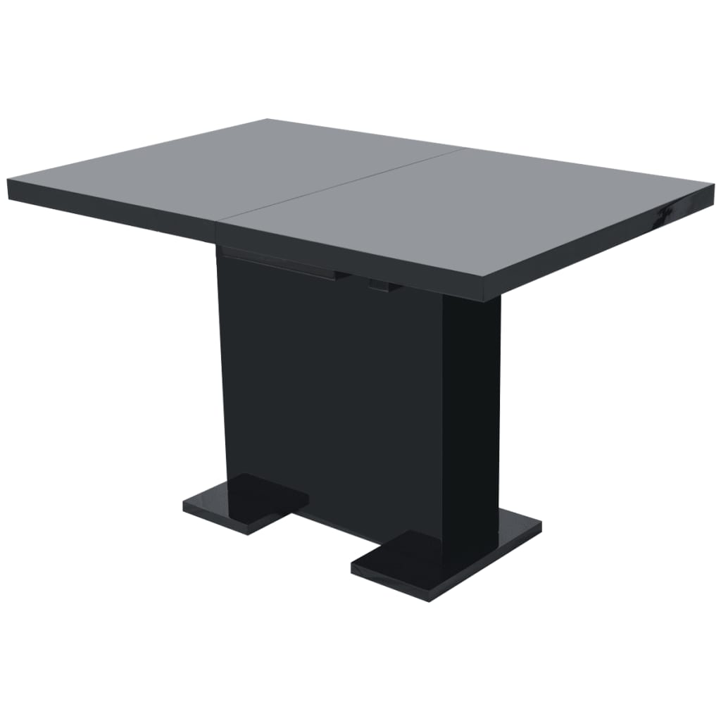 Eettafel Uitschuifbaar Hoogglans zwart