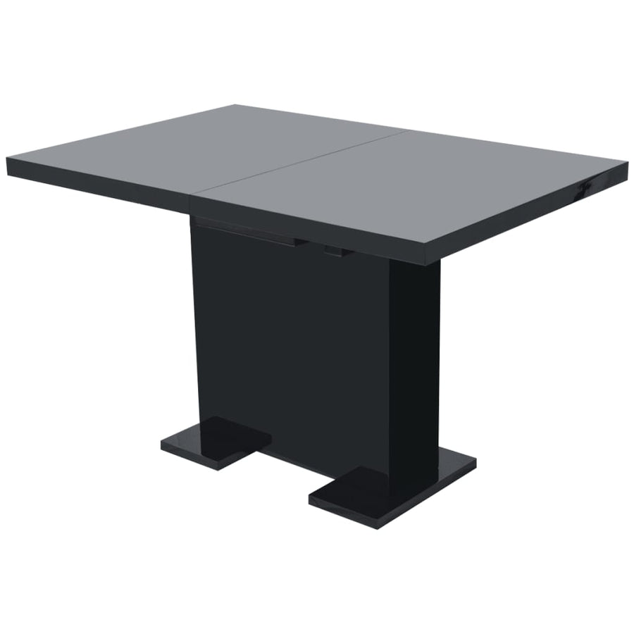 Eettafel Uitschuifbaar Hoogglans zwart