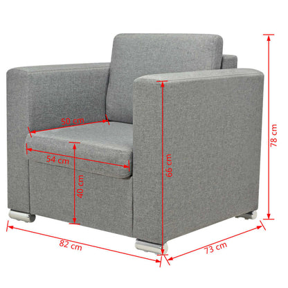 Fauteuil Stof Lichtgrijs 1