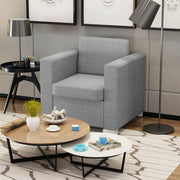 Fauteuil stof lichtgrijs 82x73x78 cm