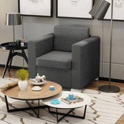 Fauteuil stof donkergrijs 82x73x78 cm