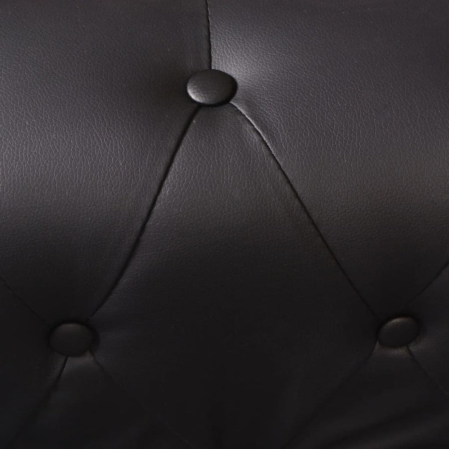 Hoekbank Chesterfield-Stijl Kunstleer Zwart