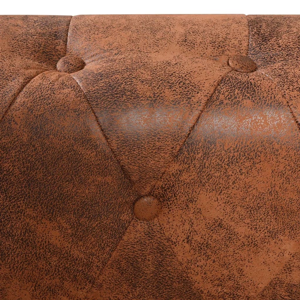 Chesterfield Hoekbank Kunstleer Bruin