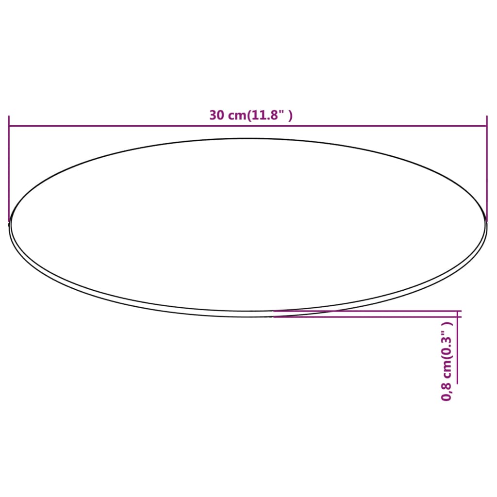 Tafelblad Van Gehard Glas 300 Mm Rond 1 Ø 30 cm Doorzichtig