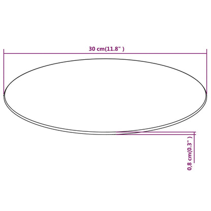 Tafelblad Van Gehard Glas 300 Mm Rond 1 Ø 30 cm Doorzichtig