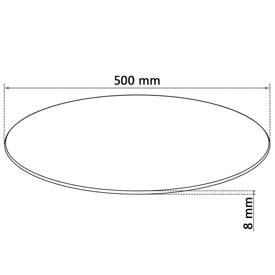 Tafelblad Rond 500 Mm Gehard Glas 1 Ø 50 cm Doorzichtig
