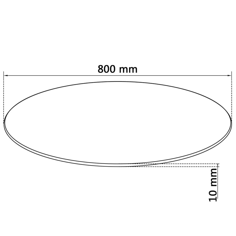 Tafelblad Van Gehard Glas 800 Mm Rond Ø 80 cm Doorzichtig