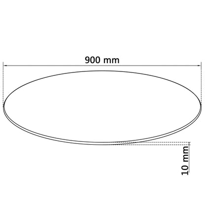 Tafelblad van gehard glas 900 mm rond