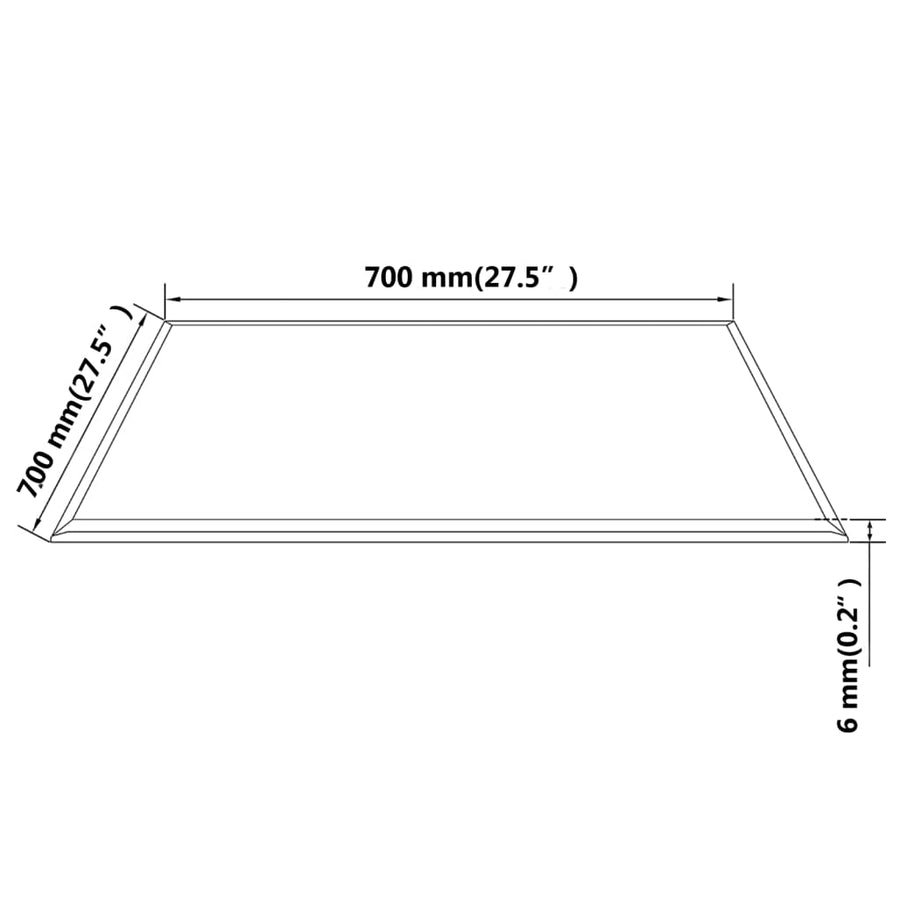 Tafelblad Van Gehard Glas 700X700 Mm Vierkant 70 x 70 cm Doorzichtig