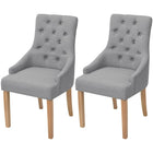 Eetkamerstoelen 2 st stof lichtgrijs 52x60x95,5 cm