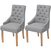 Eetkamerstoelen 2 st stof lichtgrijs 52x60x95,5 cm