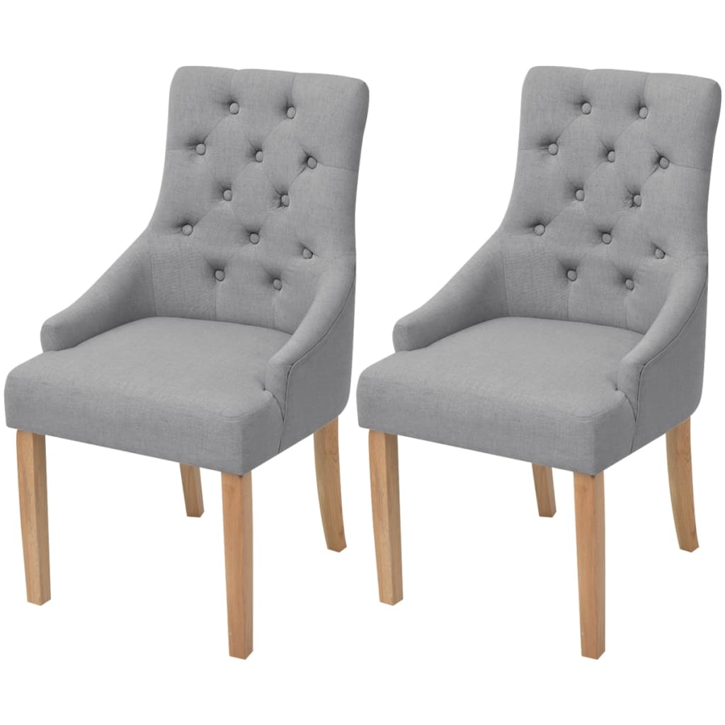 Eetkamerstoelen Stof 2 Lichtgrijs