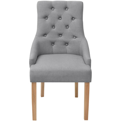 Eetkamerstoelen Stof 2 Lichtgrijs