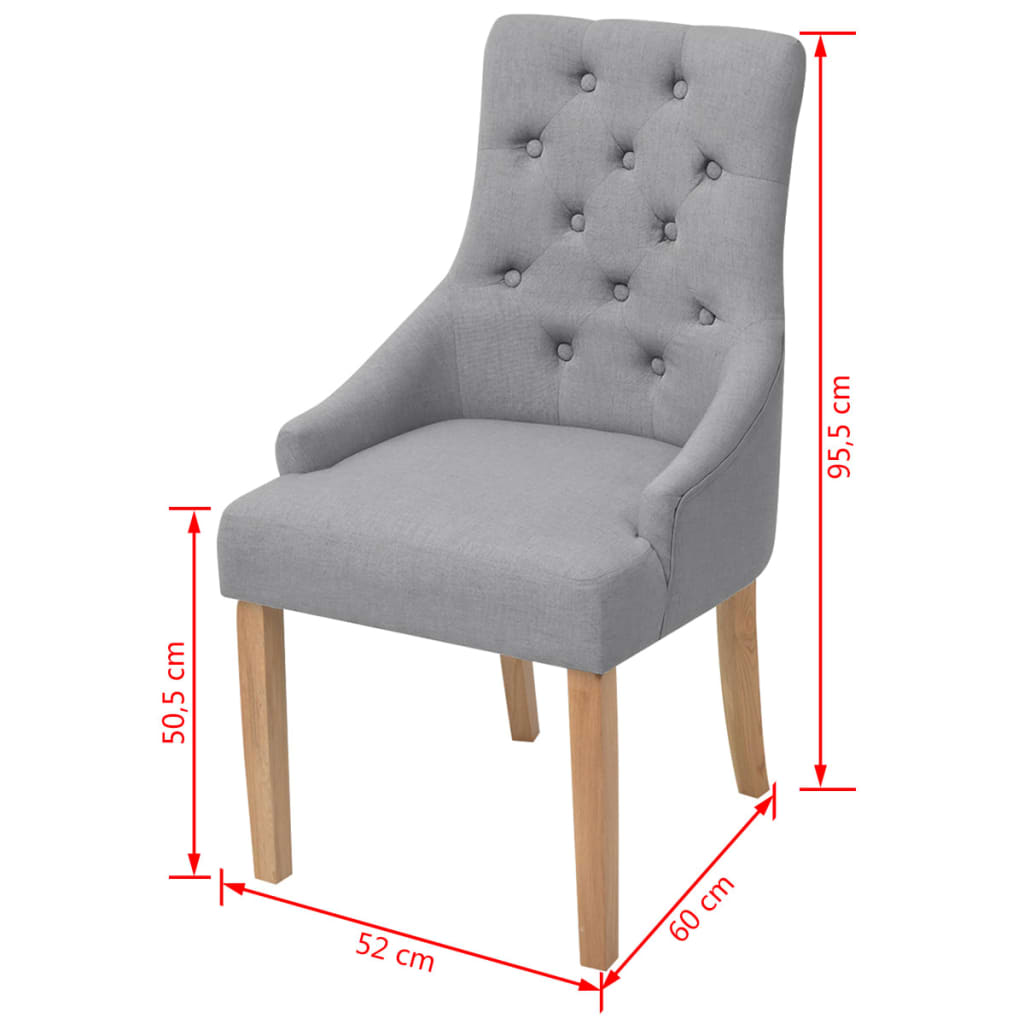 Eetkamerstoelen Stof 2 Lichtgrijs
