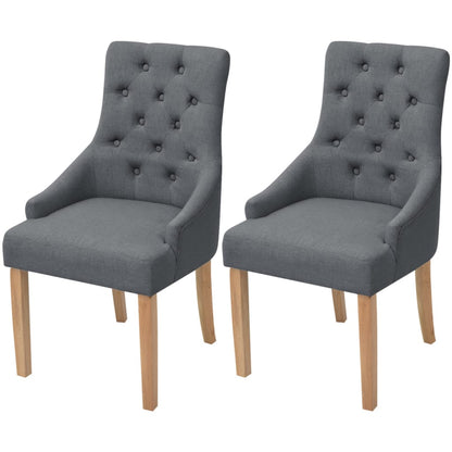 Eetkamerstoelen Stof 2 Donkergrijs