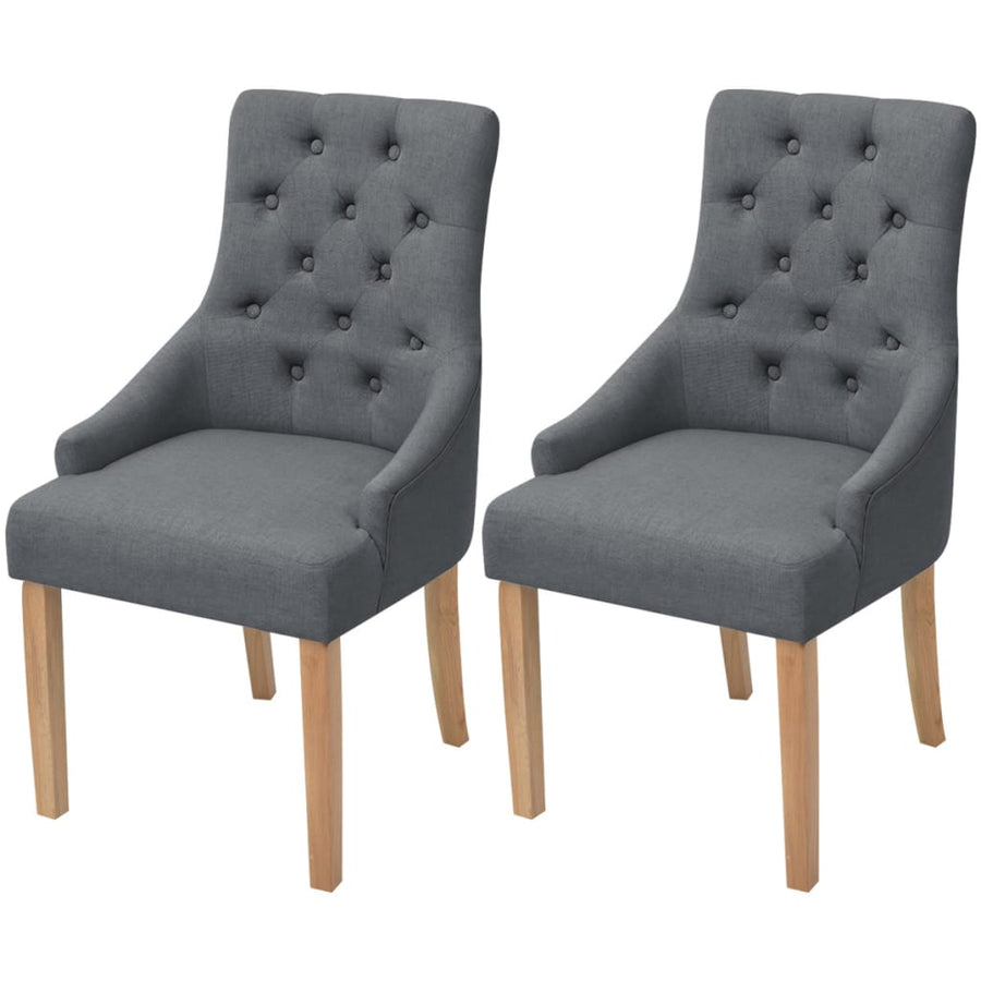 Eetkamerstoelen Stof 2 Donkergrijs