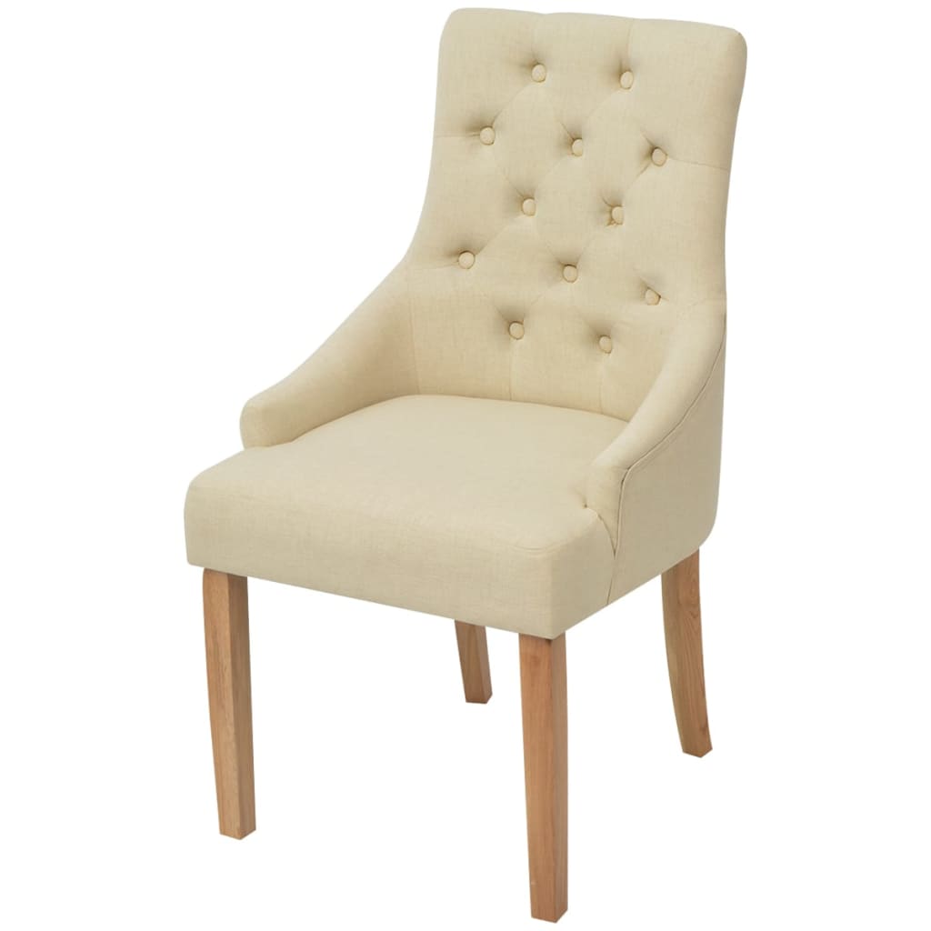 Eetkamerstoelen Stof 2 crème