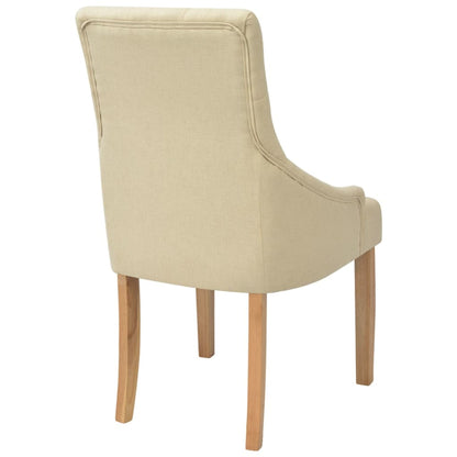 Eetkamerstoelen Stof 2 crème