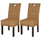 Dining chair Kubu 2 pieces Poly Rattan mango wood