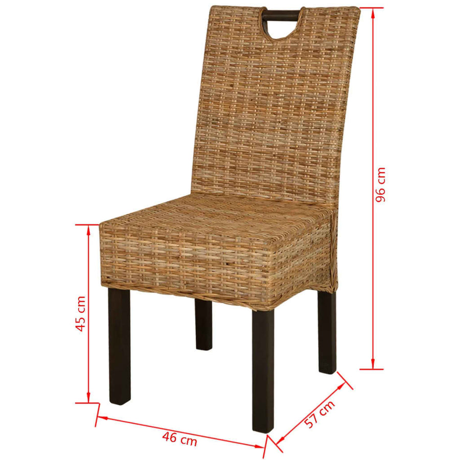 Eetkamerstoel Kubu 2 Stuks Rattan Mangohout
