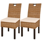 Eetkamerstoel Kubu 2 stuks mangohout polyrattan