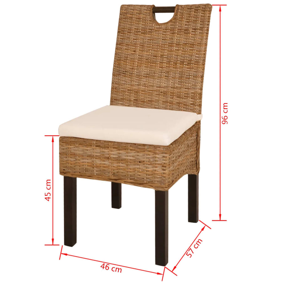 Eetkamerstoel Kubu Stuks Rattan Mangohout 2