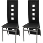 Eetkamerstoelen 2 st kunstleer zwart 43x55,5x108 cm