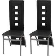 Eetkamerstoelen 2 st kunstleer zwart 43x55,5x108 cm