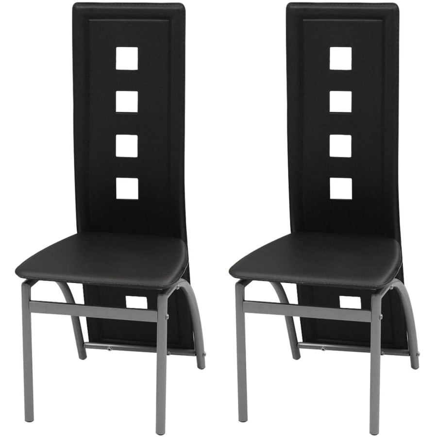 Eetkamerstoelen Kunstleer 2 Zwart