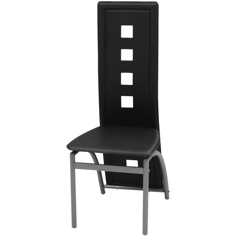 Eetkamerstoelen Kunstleer 2 Zwart