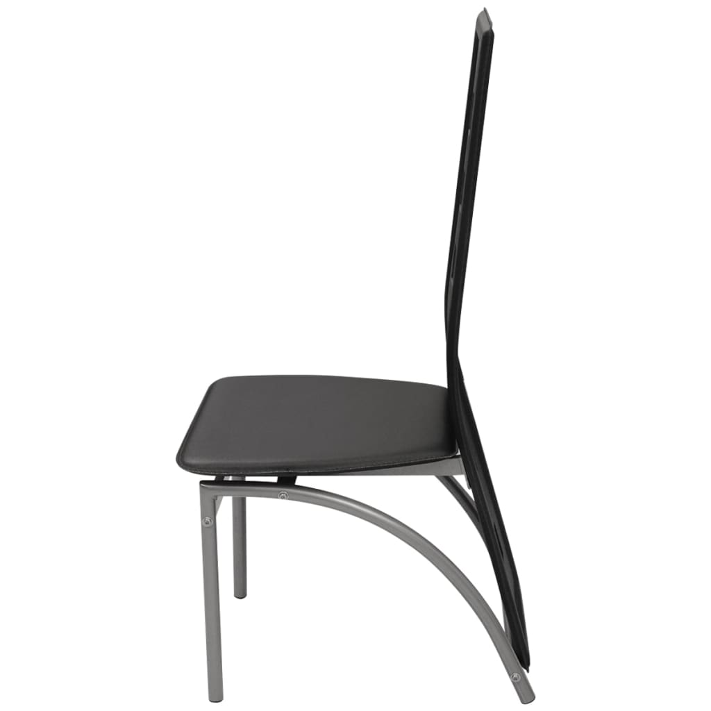 Eetkamerstoelen Kunstleer 2 Zwart