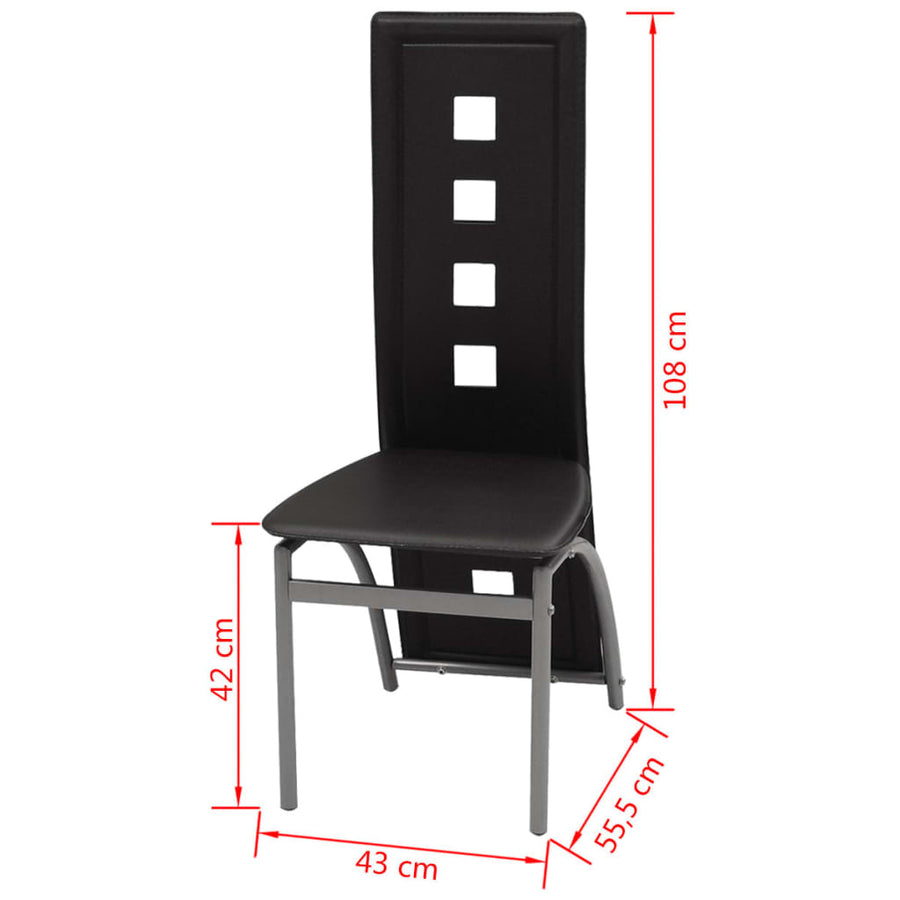 Eetkamerstoelen Kunstleer 2 Zwart