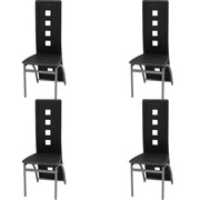 Eetkamerstoelen 4 st kunstleer zwart 43x55x108 cm