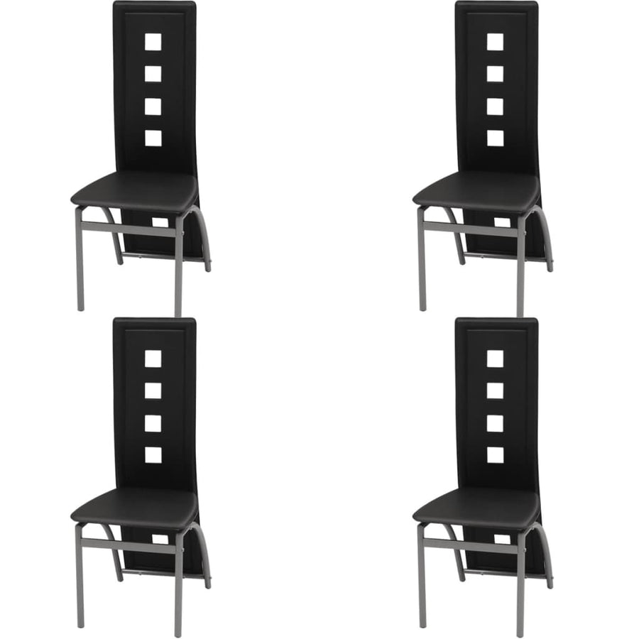 Eetkamerstoelen Kunstleer 4 Zwart