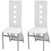 Eetkamerstoelen 2 st kunstleer wit 43x55.5x108 cm