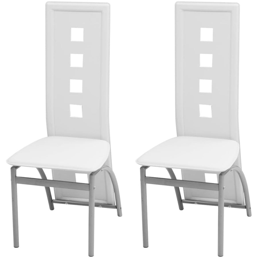 Eetkamerstoelen Kunstleer 2 Wit