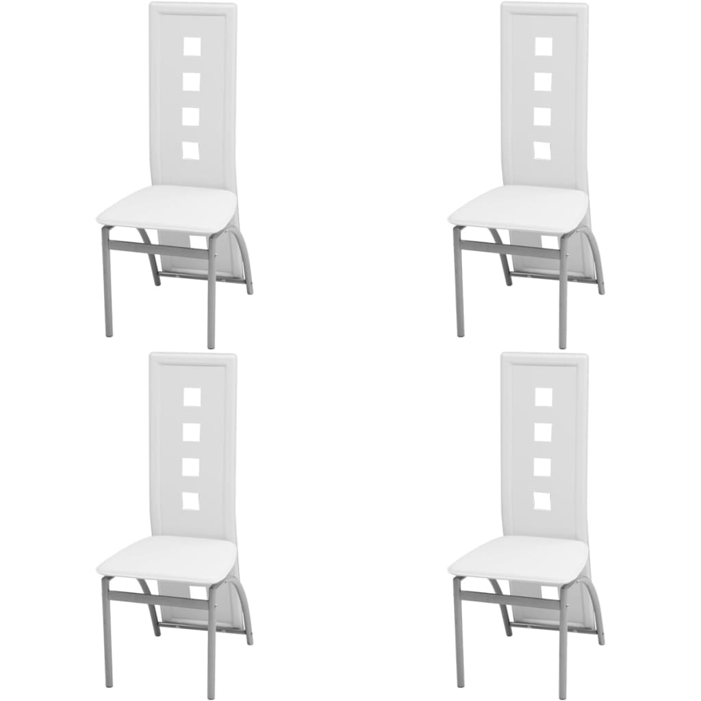 Eetkamerstoelen Kunstleer 4 Wit